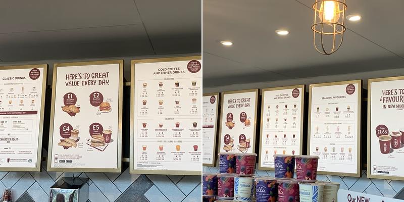 Costa Coffee Menu