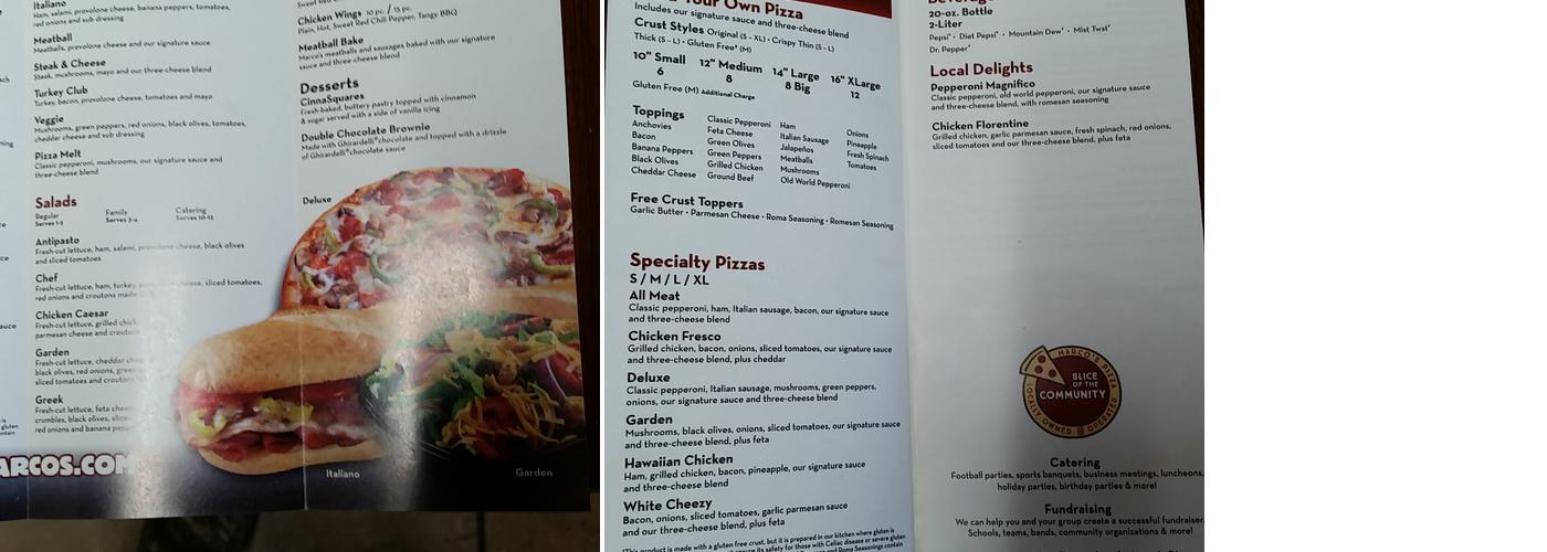 Marco's Pizza Menu