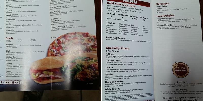 Marco's Pizza Menu