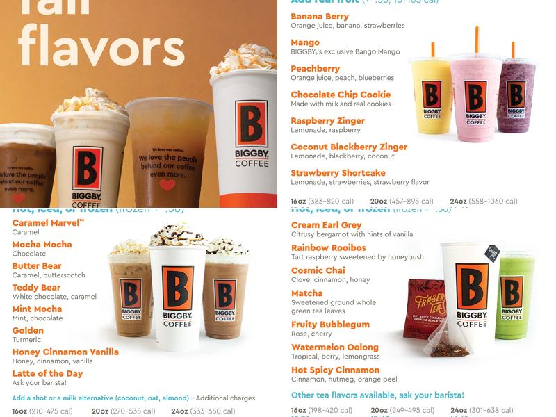BIGGBY COFFEE Menu