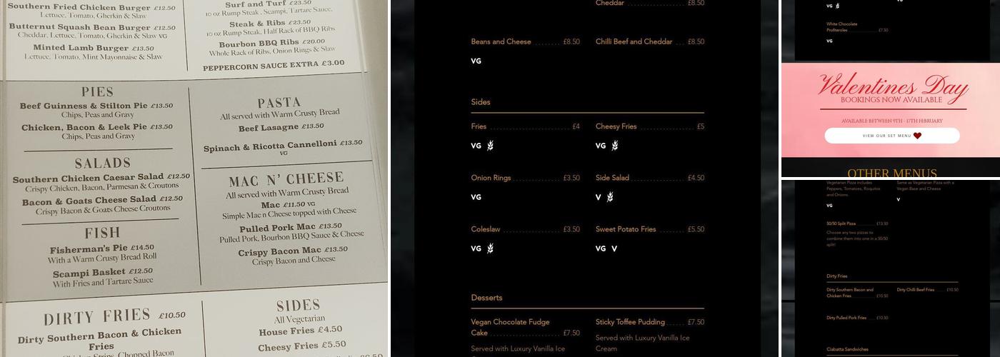 The Three Little Pigs Menu