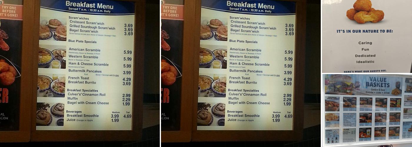 Culver’s Menu