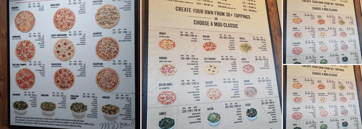 MOD Pizza Menu