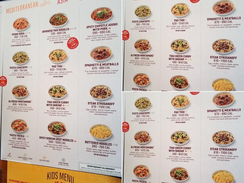 Noodles and Company Menu