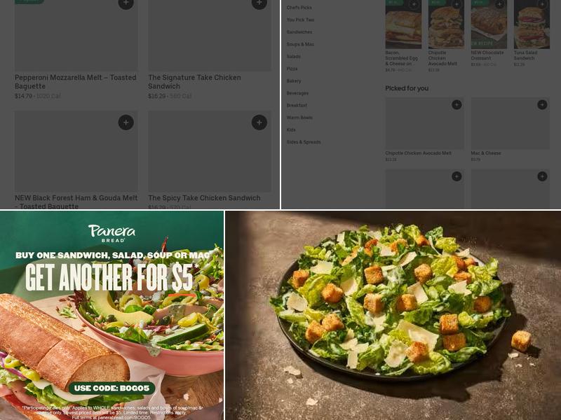Panera Bread Menu