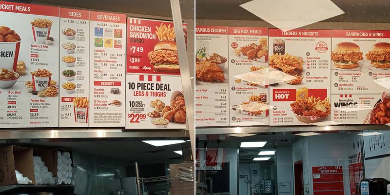 KFC Menu