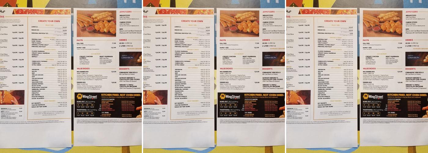 Pizza Hut Menu