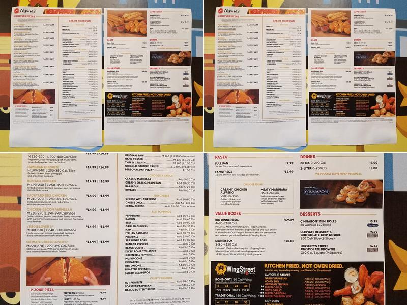 Pizza Hut Menu