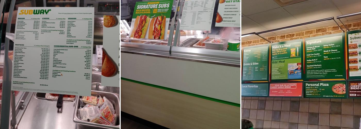 Subway Menu
