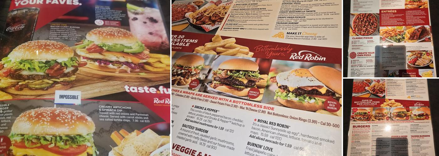 Red Robin Gourmet Burgers and Brews Menu