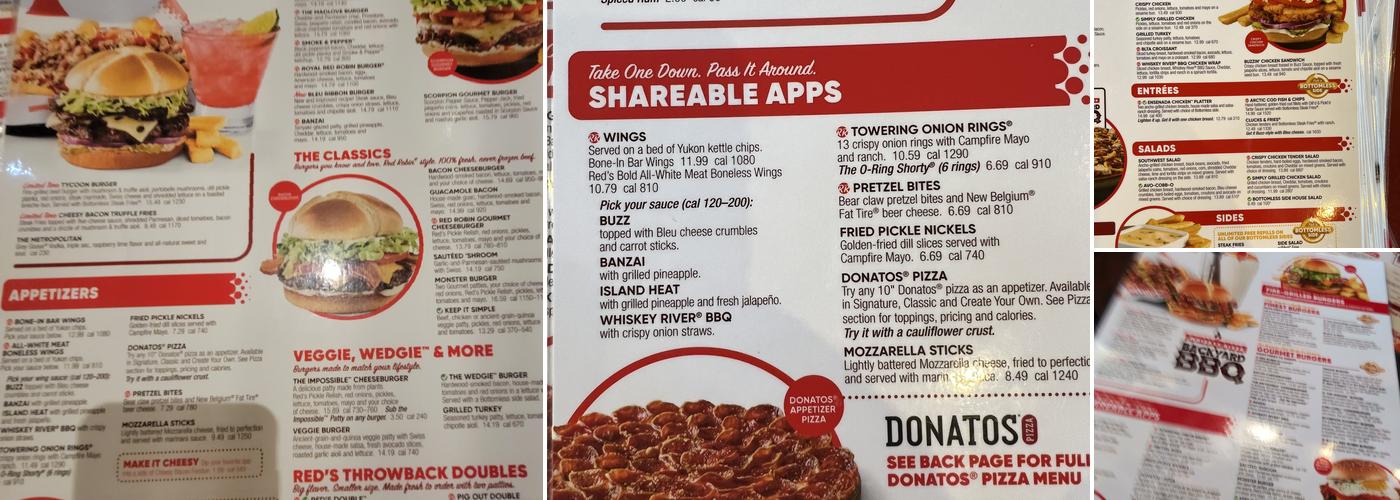 Red Robin Gourmet Burgers and Brews Menu