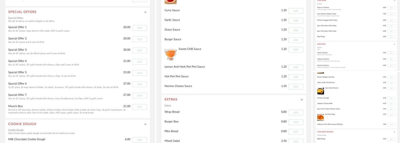 Turkish Delight Menu