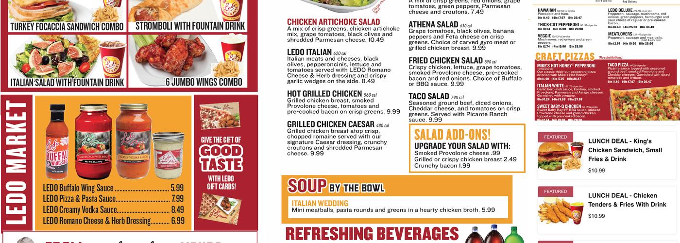 Ledo Pizza Easton, MD Menu