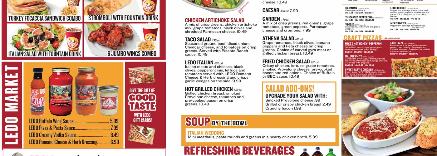 Ledo Pizza Menu