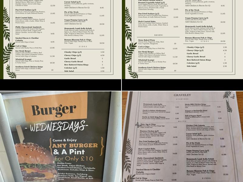 Three Horseshoes Menu