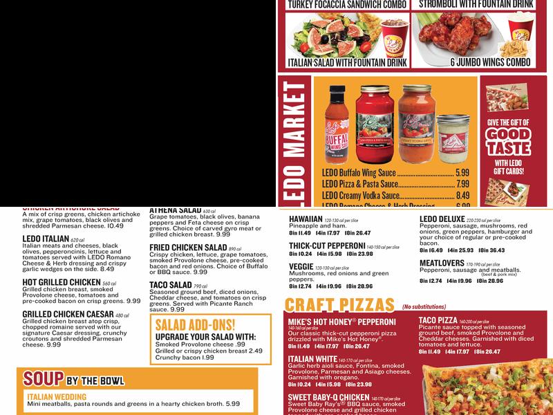 Ledo Pizza Menu