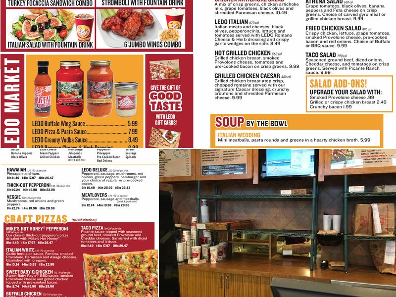 Ledo Pizza Menu