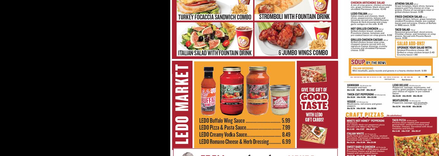 Ledo Pizza Menu