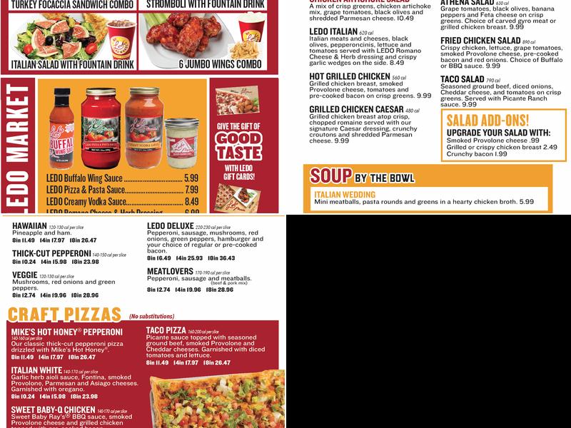 Ledo Pizza Menu
