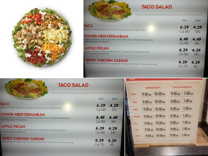 Wendy's Menu
