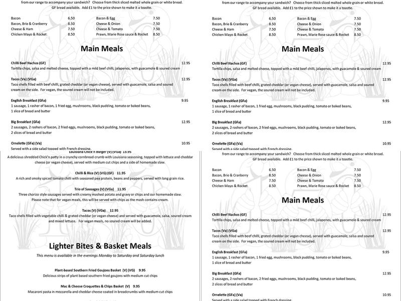 The Three Moles Menu