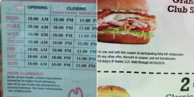 Arby's Menu