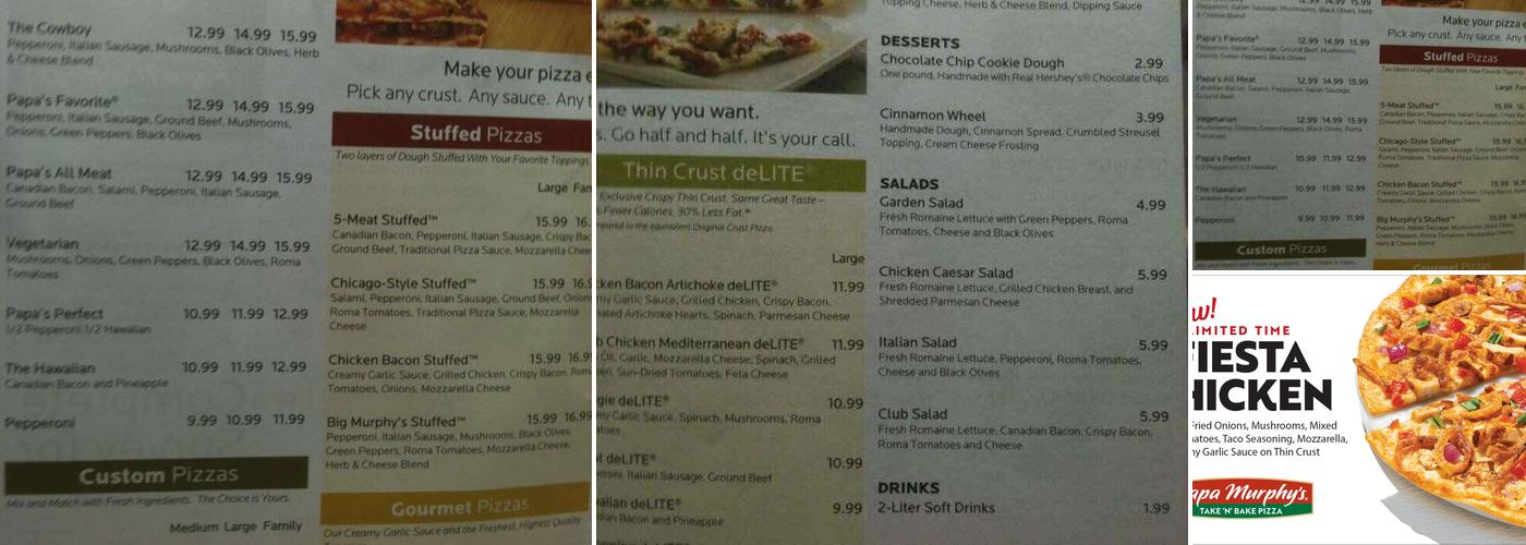 Papa Murphy's | Take 'N' Bake Pizza Menu