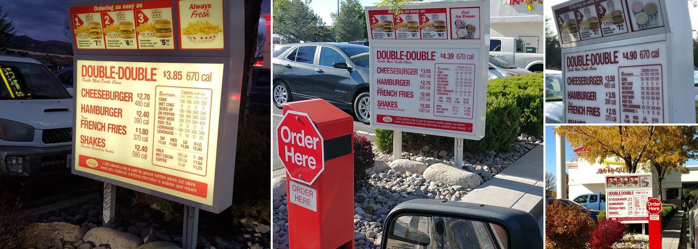 In-N-Out Burger Menu
