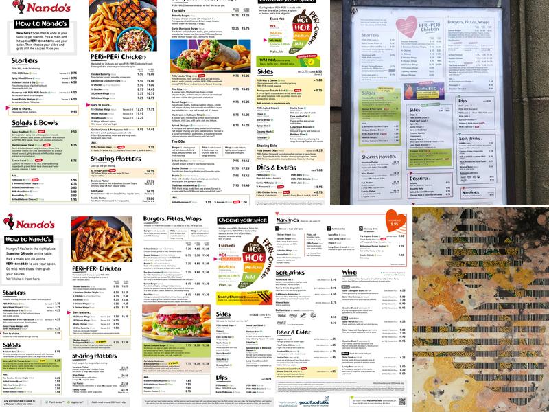 Nando's King's Lynn Menu