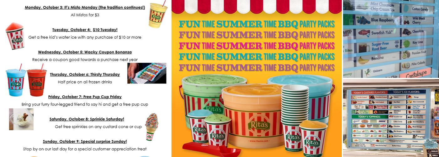 Rita's Italian Ice & Frozen Custard Menu