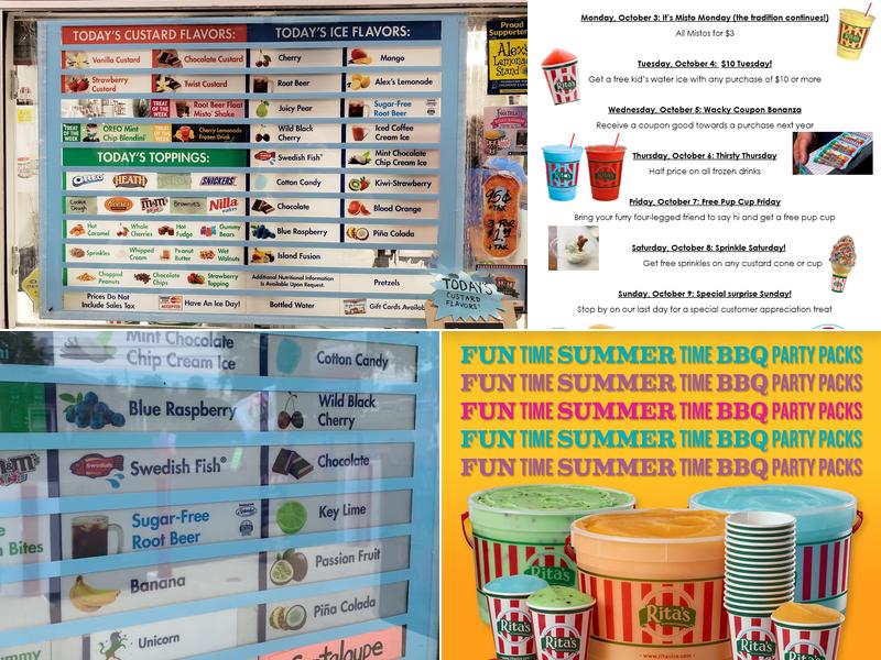 Rita's Italian Ice & Frozen Custard Menu