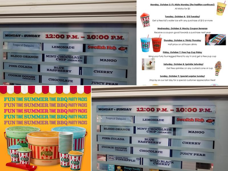 Rita's Italian Ice & Frozen Custard Menu