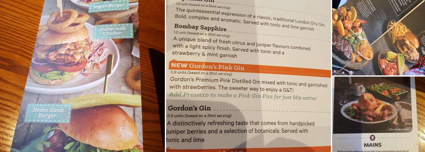 The Plough Beefeater Menu