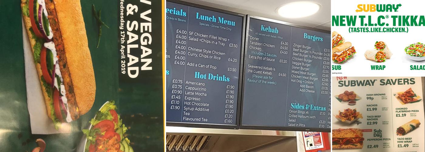 Subway Menu