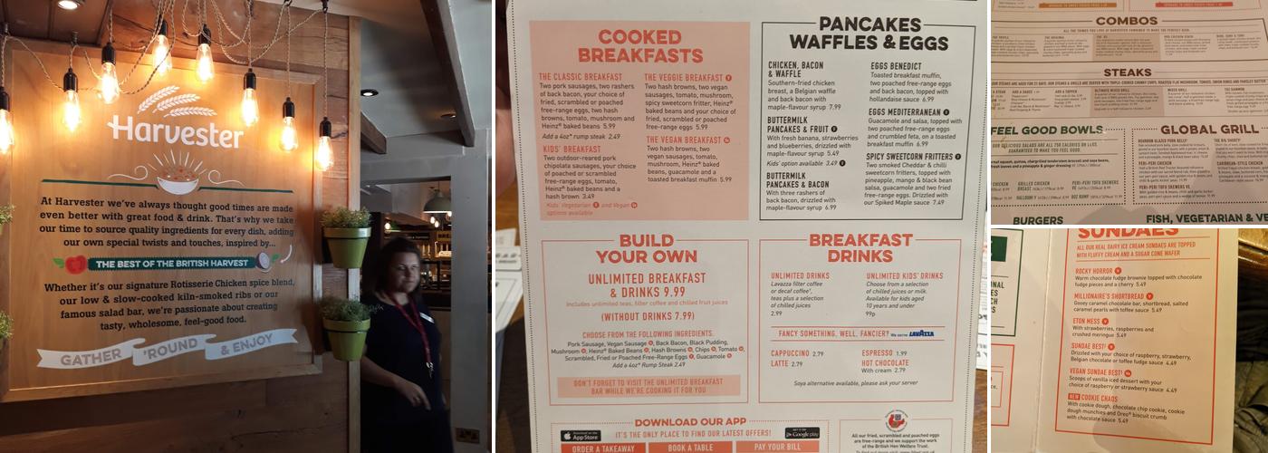 Harvester Yeoman West Byfleet Menu