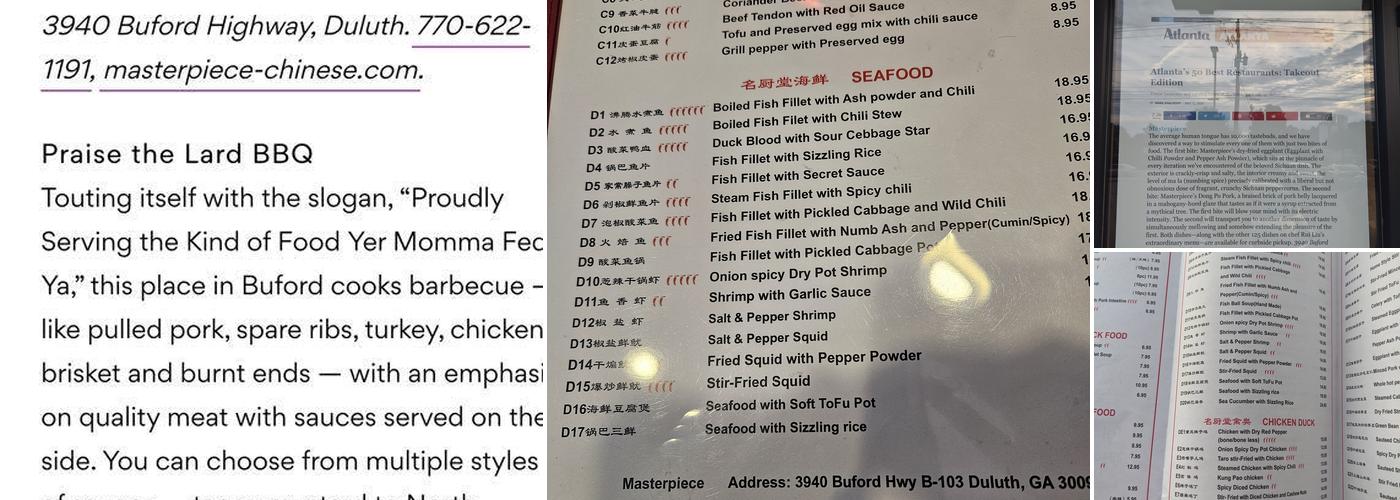 Masterpiece Menu