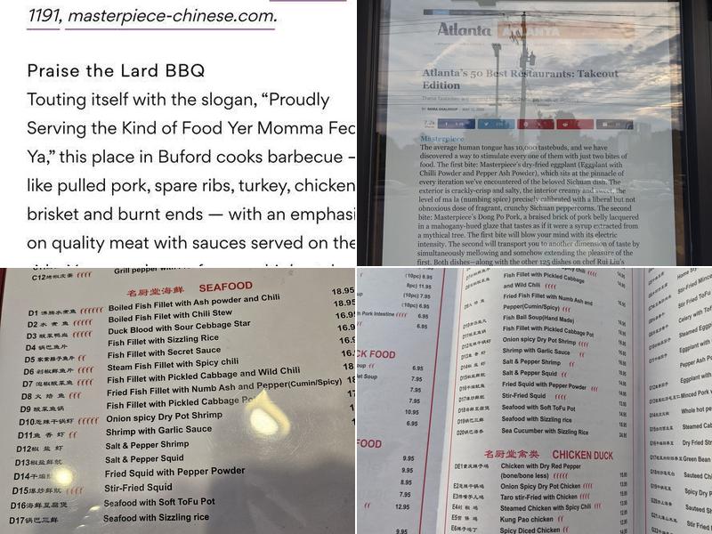 Masterpiece Menu