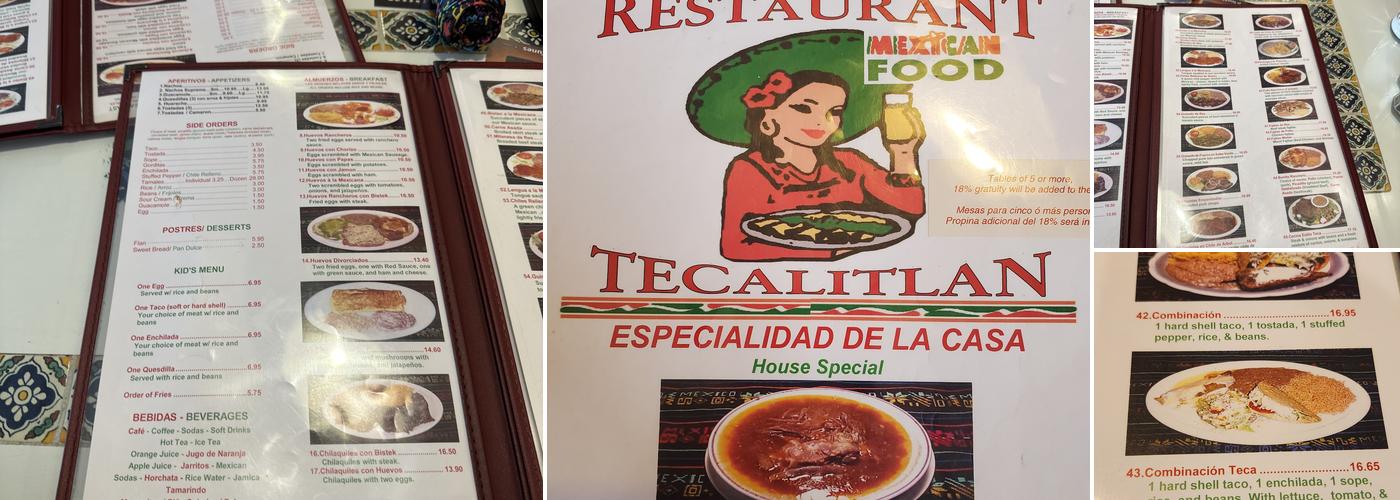 Tecalitlan Restaurant Menu
