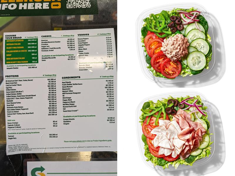 Subway Menu