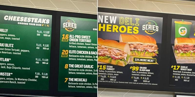 Subway Menu