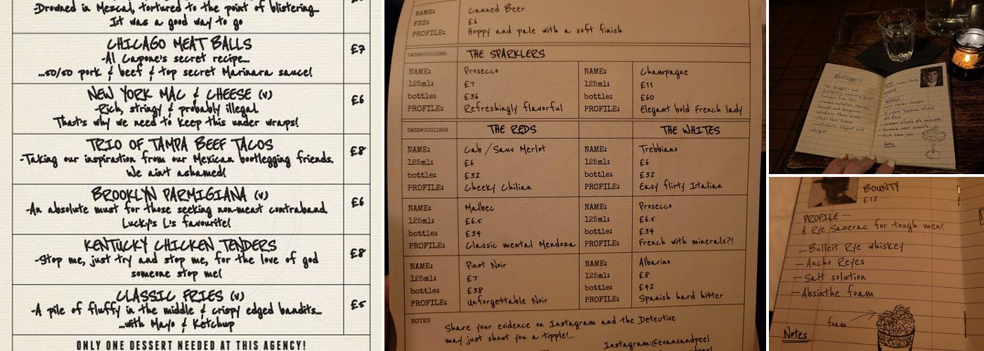 Evans & Peel Detective Agency Menu