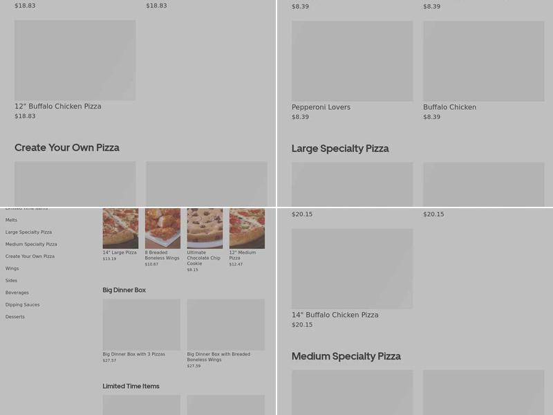 Pizza Hut Menu