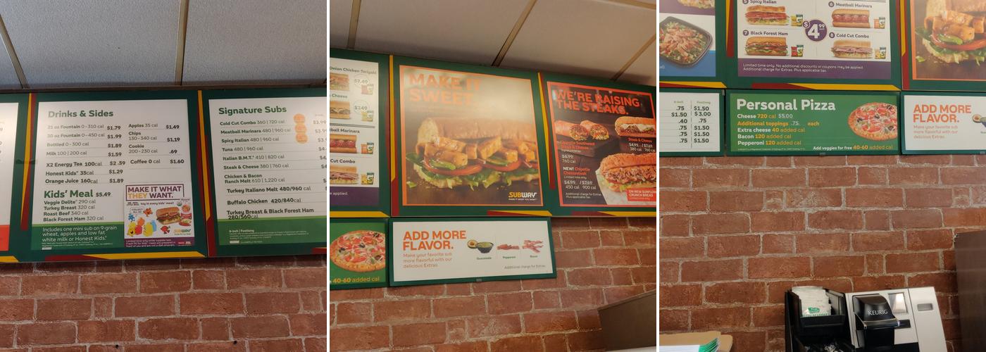 Subway Menu