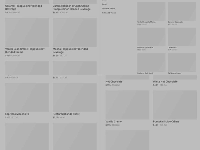 Starbucks Menu