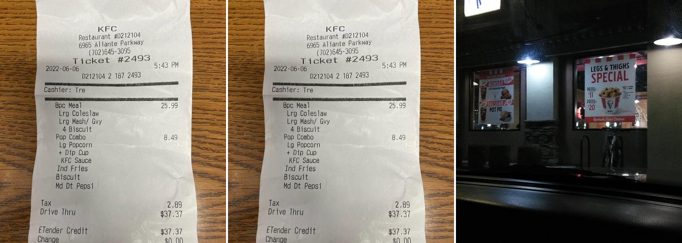 KFC Menu