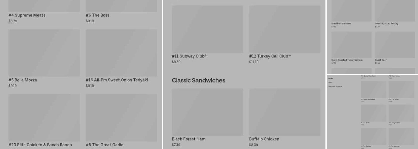 Subway 1840 Menu