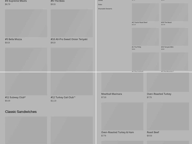 Subway 1840 Menu