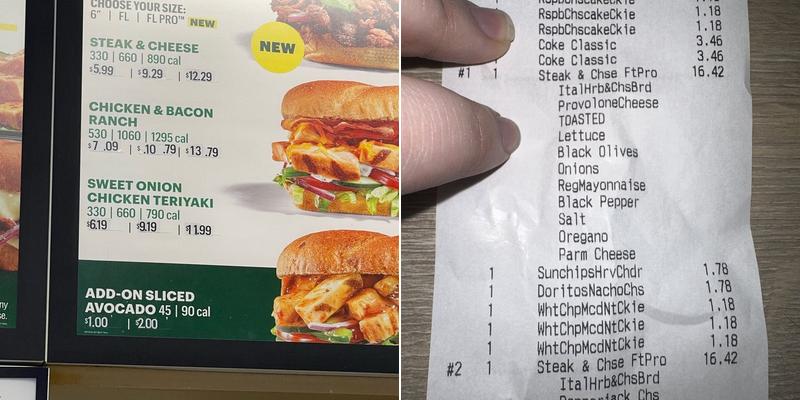 Subway Menu