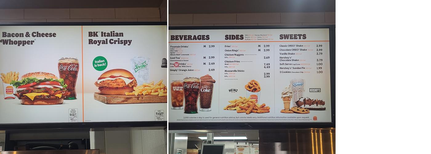 Burger King Menu