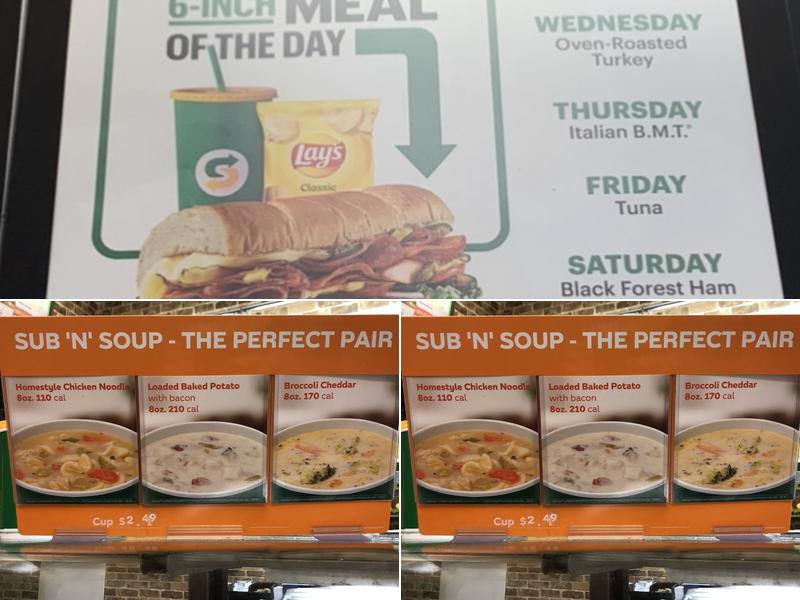 SUBWAY Menu